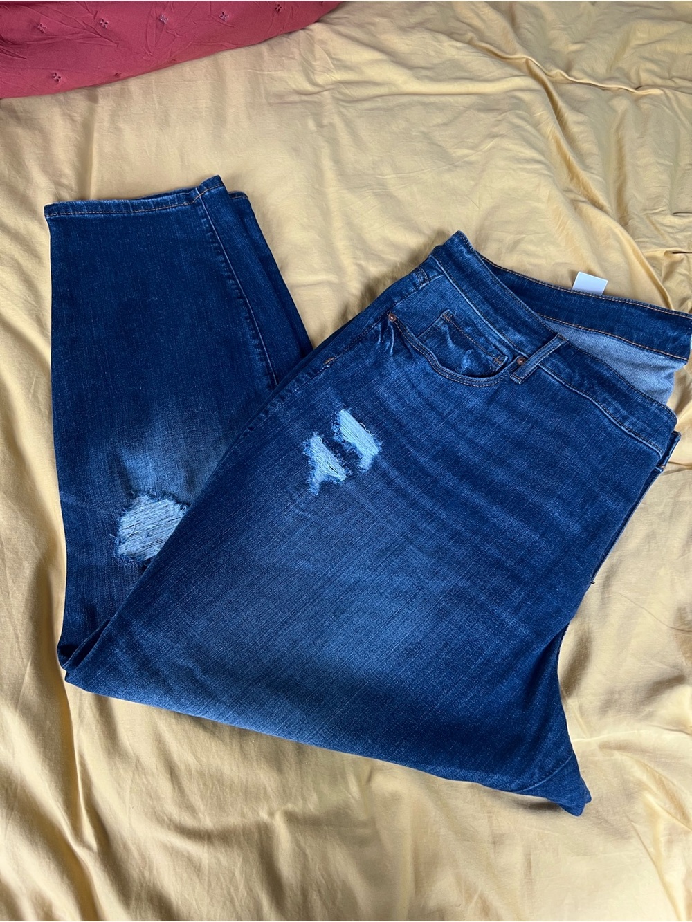 LOFT Plus Dark Blue Distressed Modern Skinny Jeans NWT 26w
